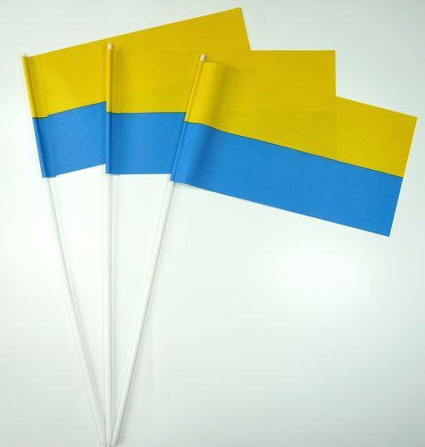 Papierfahnen gelb / blau