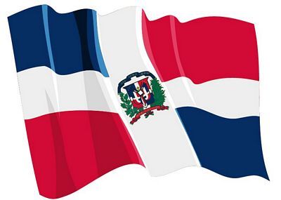 Fahnen Aufkleber Sticker Dominikanische Republik wehend