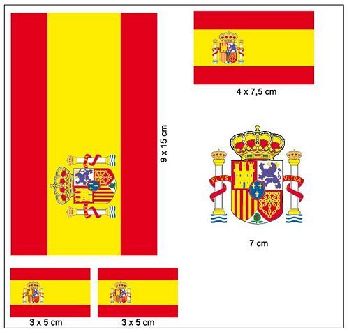 Fahnen Aufkleber Set Spanien