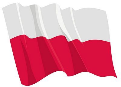 Fahnen Aufkleber Sticker Polen wehend