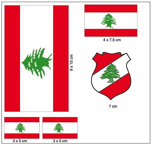 Fahnen Aufkleber Set Libanon