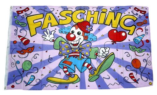 Fahne / Flagge Fasching Karneval Clown 90 x 150 cm