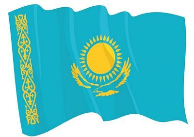 Fahnen Aufkleber Sticker Kasachstan wehend