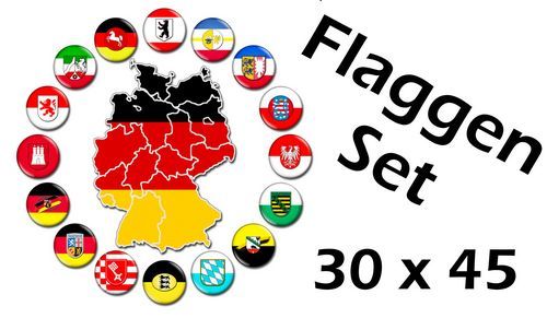 Flagge Deutschland 16 Bundesländer 30 x 45 cm Fahne 