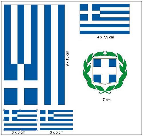 Fahnen Aufkleber Set Griechenland