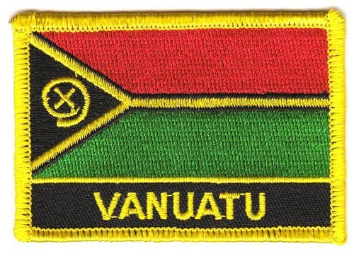 Fahnen Aufnäher Vanuatu Schrift