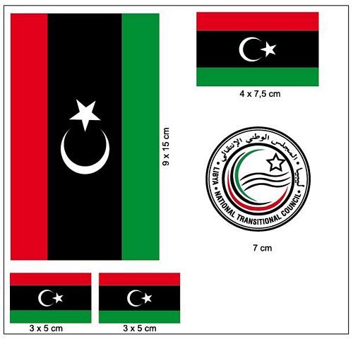 Fahnen Aufkleber Set Libyen