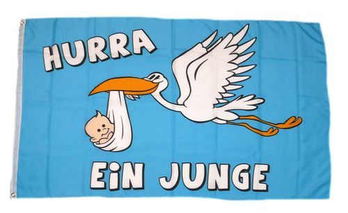 Fahne / Flagge Hurra ein Junge! 90 x 150 cm