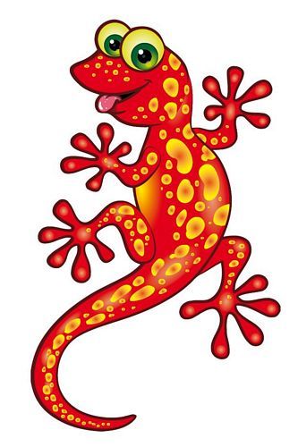 Aufkleber Sticker Lizard Eidechse Gecko rot