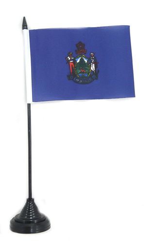 Fahne / Tischflagge USA - Maine NEU 11 x 16 cm Fahne