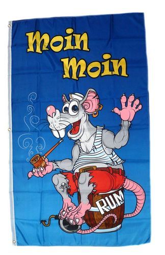 Fahne / Flagge Moin Moin Ratte NEU 90 x 150 cm