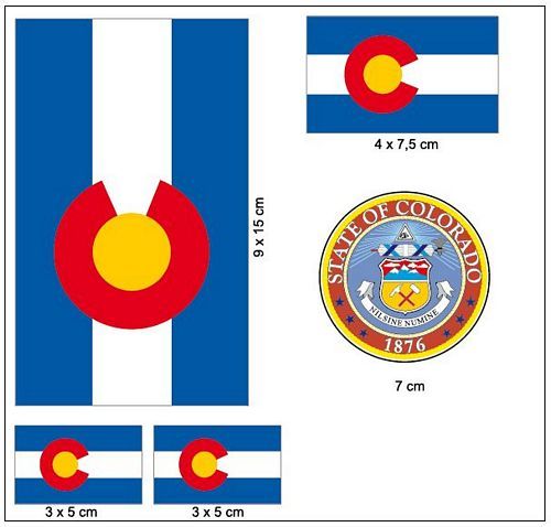 Fahnen Aufkleber Set USA - Colorado