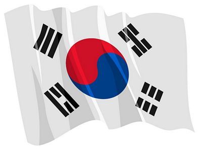 Fahnen Aufkleber Sticker Südkorea wehend