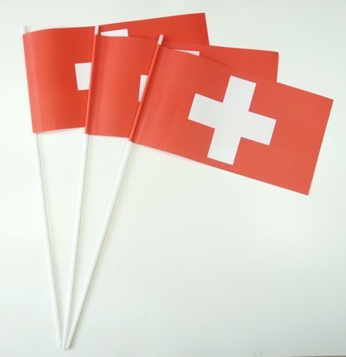 10 Papierfähnchen Schweiz Papierfahnen Fahne Flagge