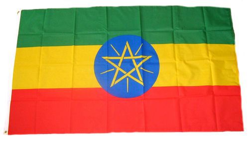 Flagge / Fahne Äthiopien mit Wappen Hissflagge 90 x 150 cm