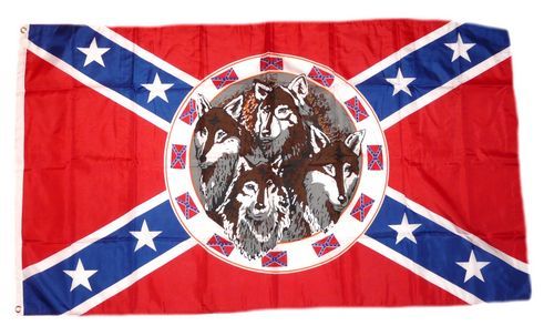 Fahne / Flagge Südstaaten - 4 Wölfe 90 x 150 cm