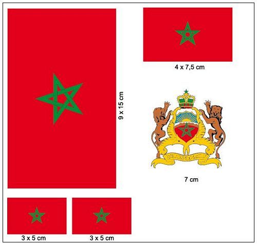 Fahnen Aufkleber Set Marokko