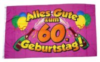 Fahne / Flagge Alles Gute zum 60. Geburtstag 90 x 150 cm Fahne / Flagge Alles Gute zum 60. Geburtstag 90 x 150 cm