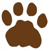 Aufkleber Sticker Tatze Pfote braun Aufkleber Sticker Tatze Pfote braun