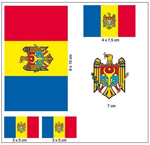 Fahnen Aufkleber Set Moldawien