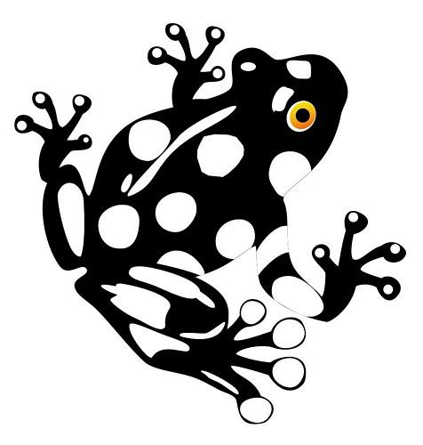 Aufkleber Sticker Frosch schwarz weiß Autoaufkleber