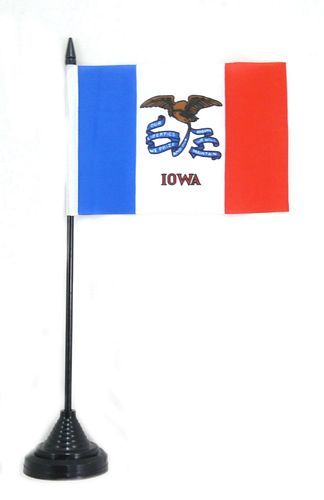 Fahne / Tischflagge USA - Iowa NEU 11 x 16 cm Fahne