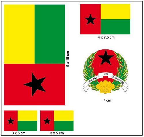 Fahnen Aufkleber Set Guinea Bissau