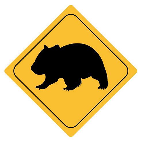Aufkleber Sticker Achtung Wombat Autoaufkleber