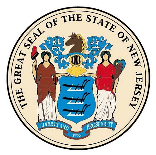 Fahnen Aufkleber Sticker Siegel USA - New Jersey