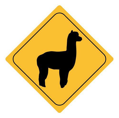 Aufkleber Sticker Achtung Lama Autoaufkleber