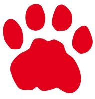 Aufkleber Sticker Tatze Pfote rot Aufkleber Sticker Tatze Pfote rot