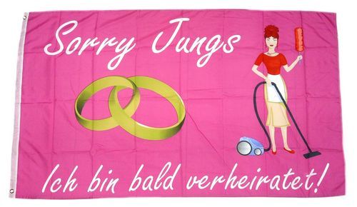 Fahne / Flagge Junggesellinenabscheid Hochzeit 90 x 150 cm