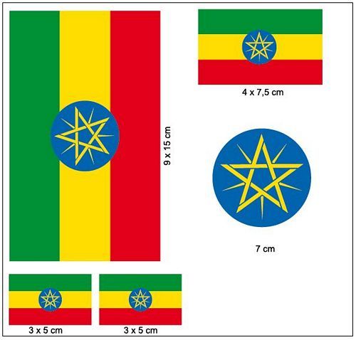 Fahnen Aufkleber Set Äthiopien
