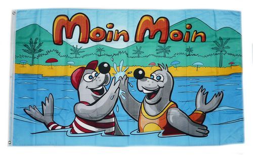 Fahne / Flagge Moin Moin Urlaub 90 x 150 cm