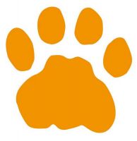 Aufkleber Sticker Tatze Pfote orange Aufkleber Sticker Tatze Pfote orange