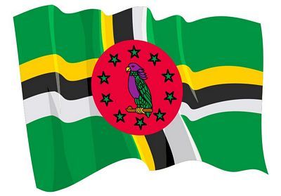Fahnen Aufkleber Sticker Dominica wehend