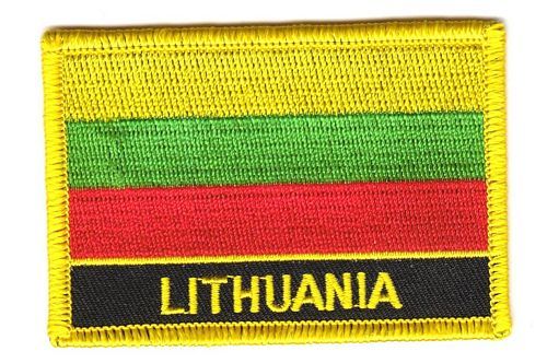 Fahnen Aufnäher Litauen Schrift