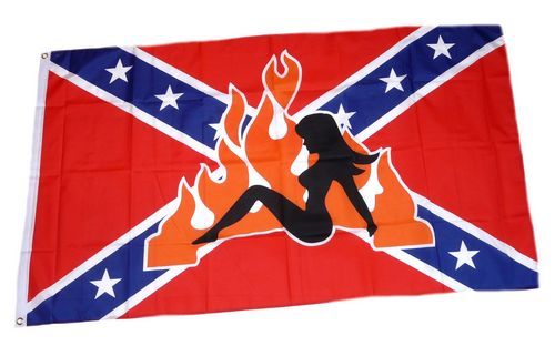 Fahne / Flagge Südstaaten - Lady Flammen 90 x 150 cm
