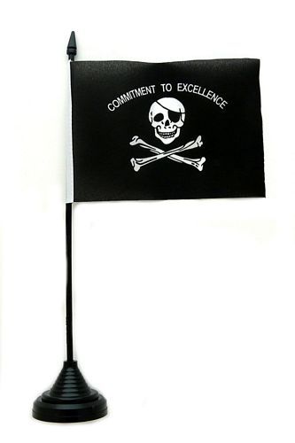 Fahne / Tischflagge Pirat Commitment NEU 11 x 16 cm Fahne