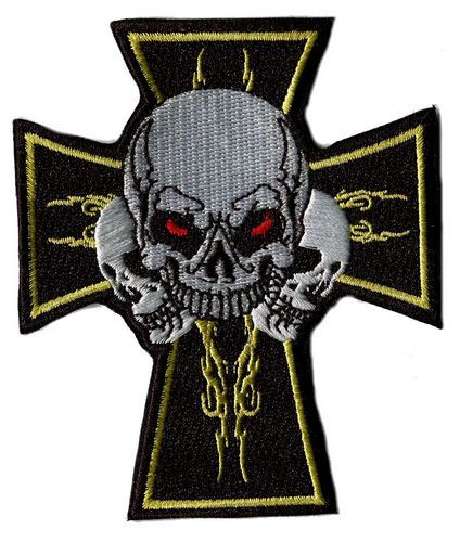 Aufnäher Patch Totenkopf Kreuz