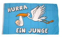 Fahne / Flagge Hurra ein Junge! 90 x 150 cm Fahne / Flagge Hurra ein Junge! 90 x 150 cm
