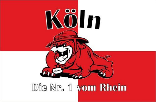 Fahnen Aufkleber Sticker Köln Bulldogge