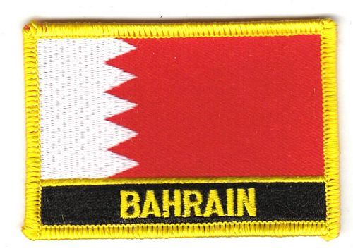 Fahnen Aufnäher Bahrain Schrift