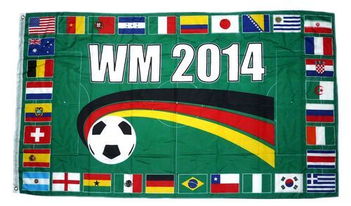 Fahne / Flagge Brasilien WM 2014 Fußball 32 Länder 90 x 150 cm