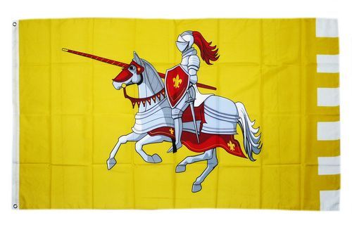 Fahne / Flagge Ritter mit Pferd gelb 90 x 150 cm