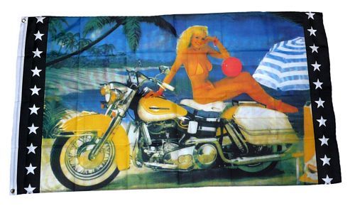 Fahne / Flagge Motorrad Lady 90 x 150 cm