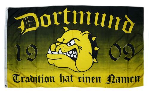 Fahne / Flagge Dortmund Tradition Bulldogge 90 x 150 cm
