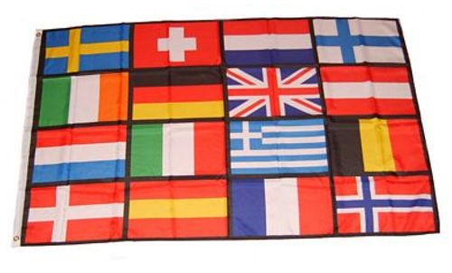 Flagge / Fahne Europa 16 Länder Hissflagge 90 x 150 cm