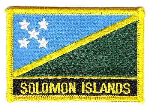Fahnen Aufnäher Salomon Inseln Schrift