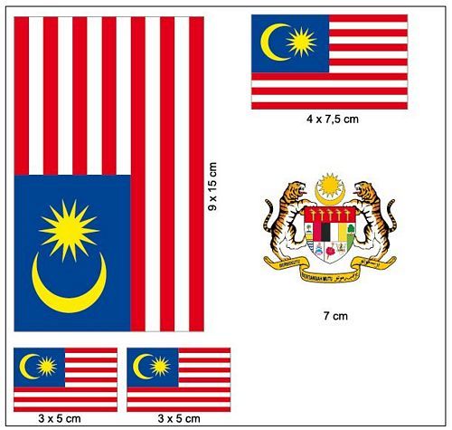 Fahnen Aufkleber Set Malaysia